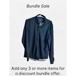 DENIM & FLOWER Ricky Singh Men's Blue Button  Shirt 8-Way Stretch Wrinkle Free